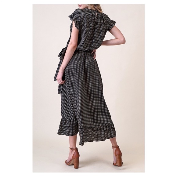 Polka Dot Skirt Set Black And Brown - Picture 2 of 3